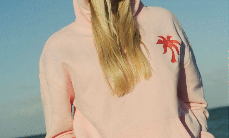 Pink Palm Puff Hoodie