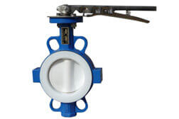 pfa lined wafer type butterfly valve